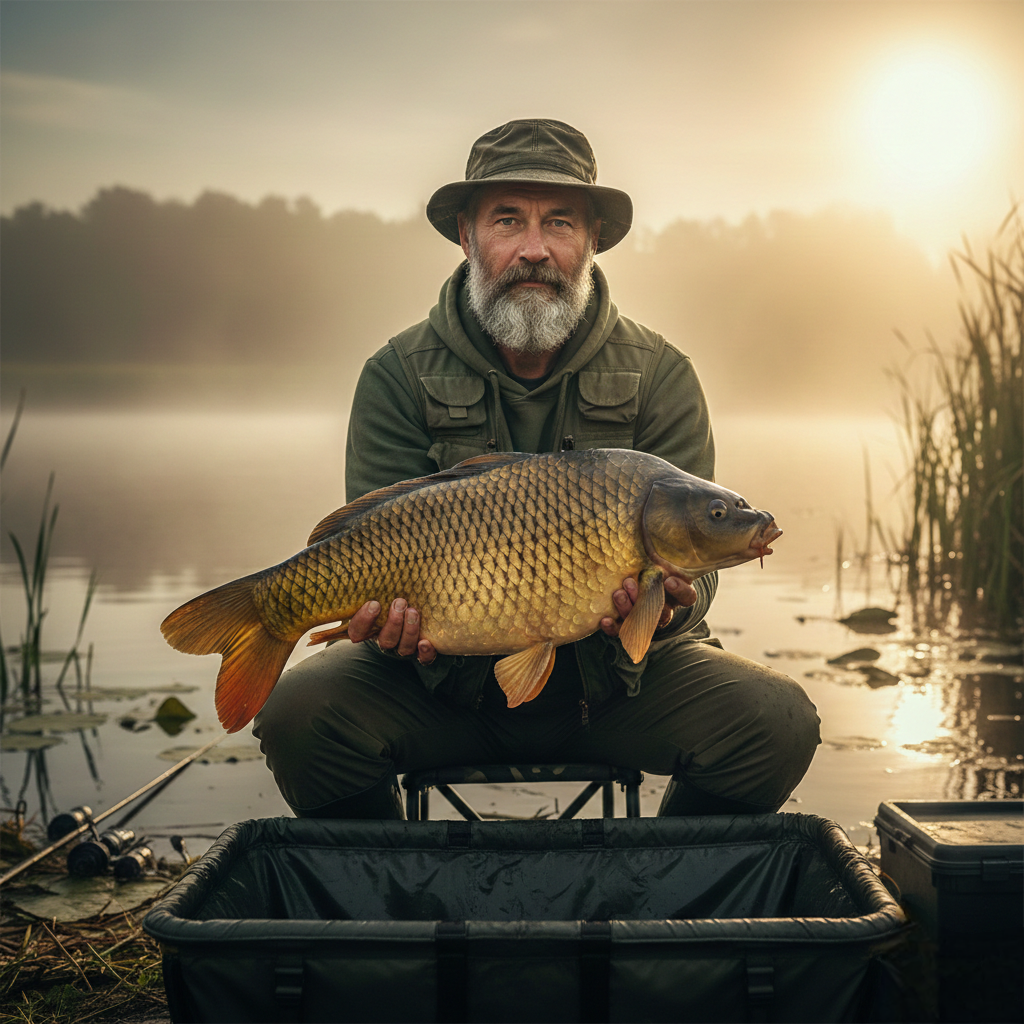 Сгенерированно ии, мужик с рыбой.