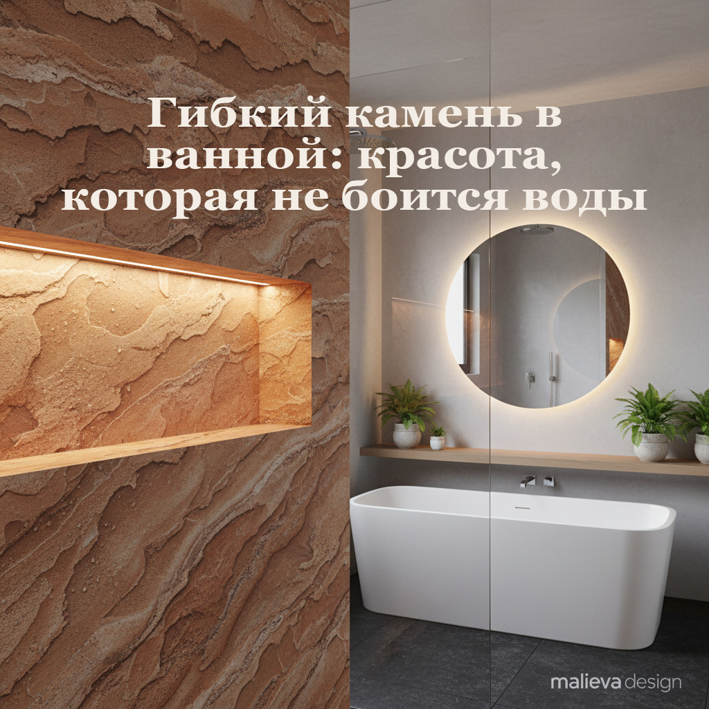 Гибкий камень в ванной