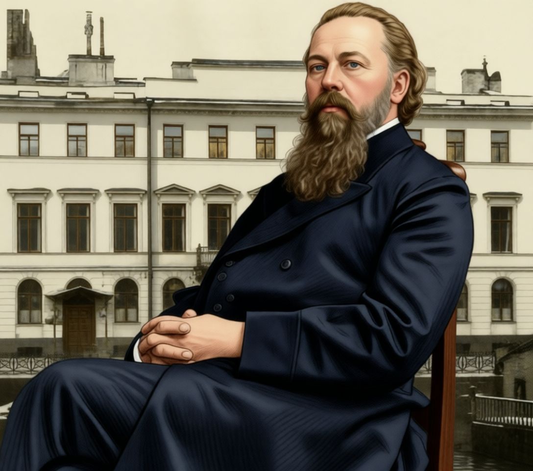 Владимир Андреевич на фоне института им. В.В. Стеклова