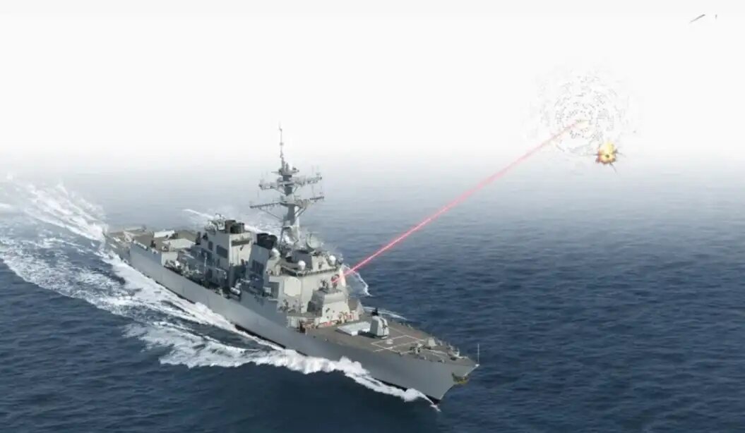    USS Preble поражает лазером беспилотник. Графическое изображение. © Lockheed Martin