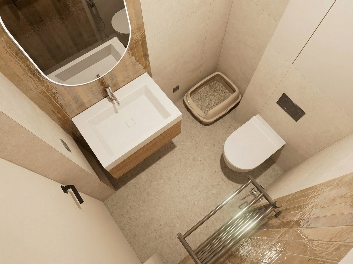 Визуализация санузла с постообработкой в Nano-Banana