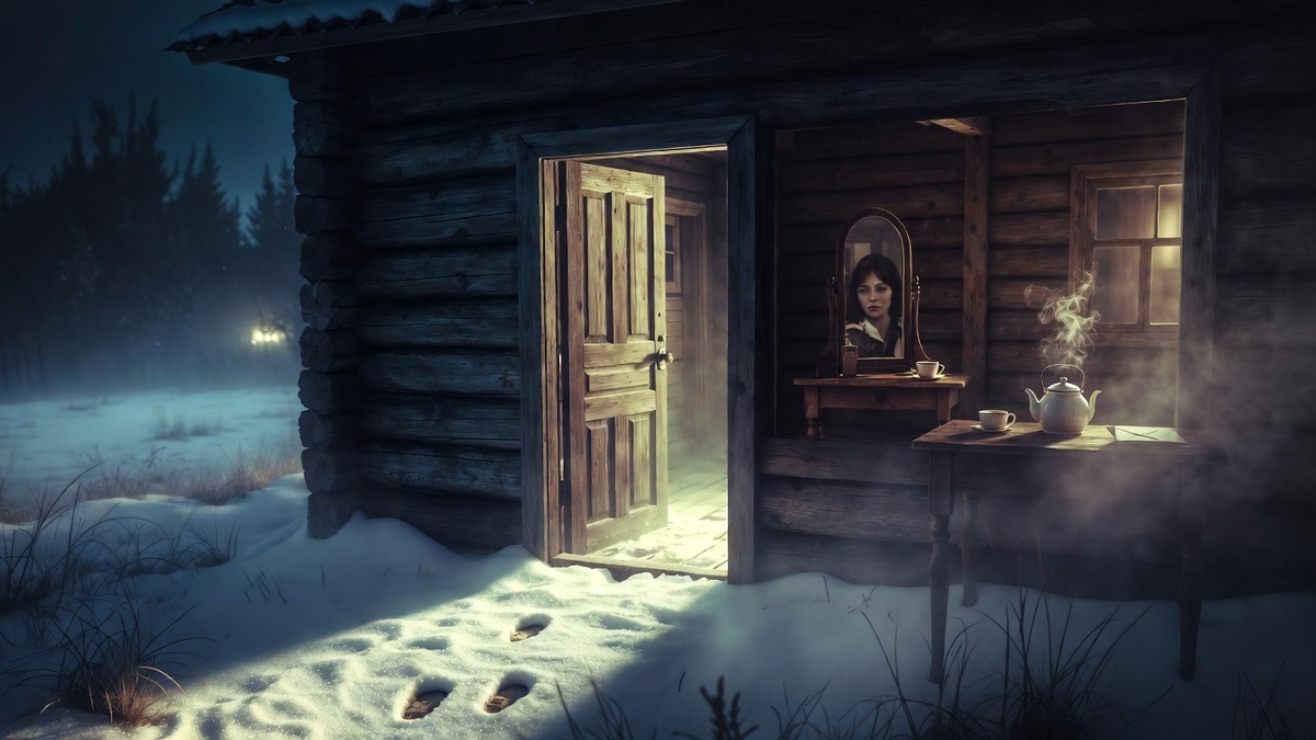 «Дверь не скрипнула. Она просто — поддалась. А там, за ней, не холод. А тепло. От маминых духов. И всё».