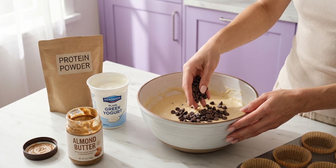 Шоколадные маффины из 6 ингредиентов — 17 г белка в каждом! Кето-десерт