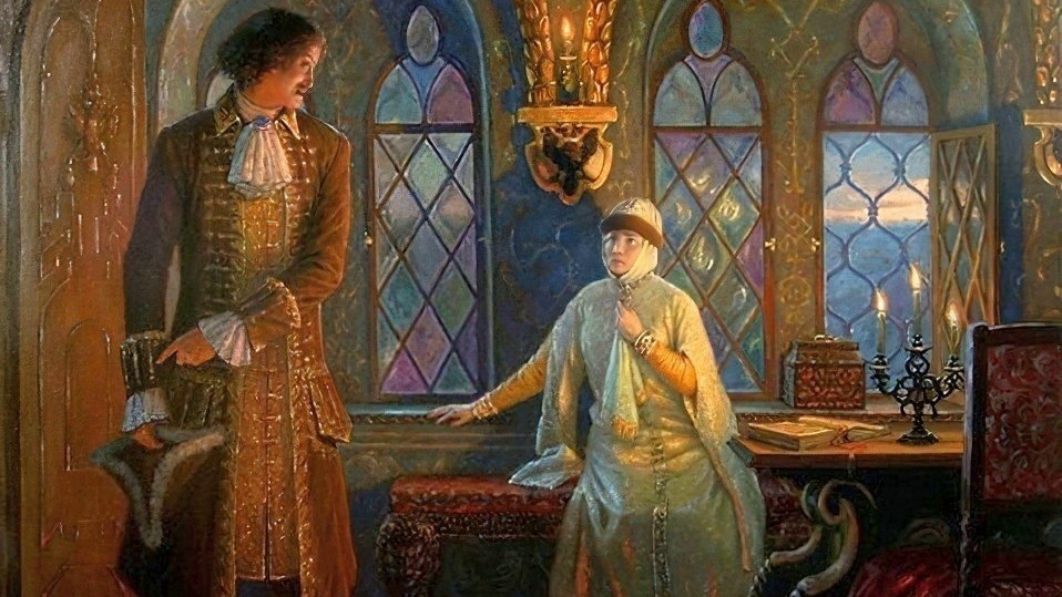 Царь Петр и Евдокия Лопухина. Картина Е. Демакова, 2011 год