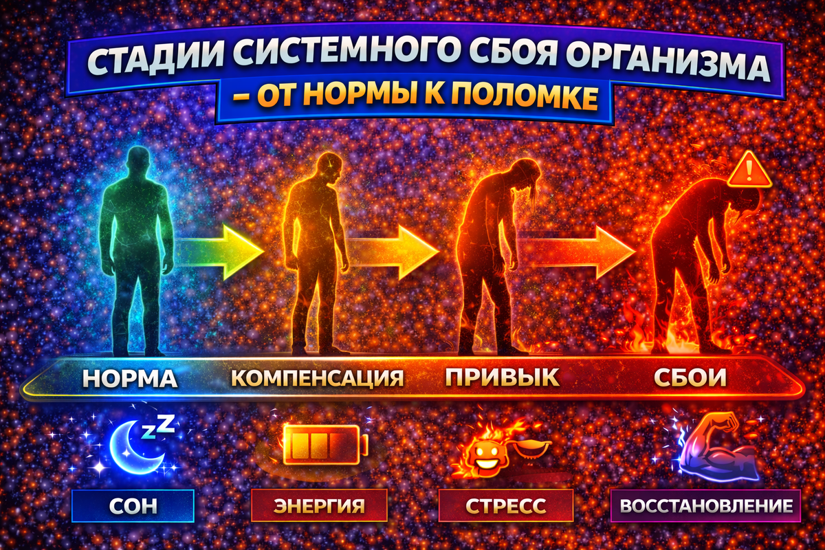 Стадии системного сбоя организма