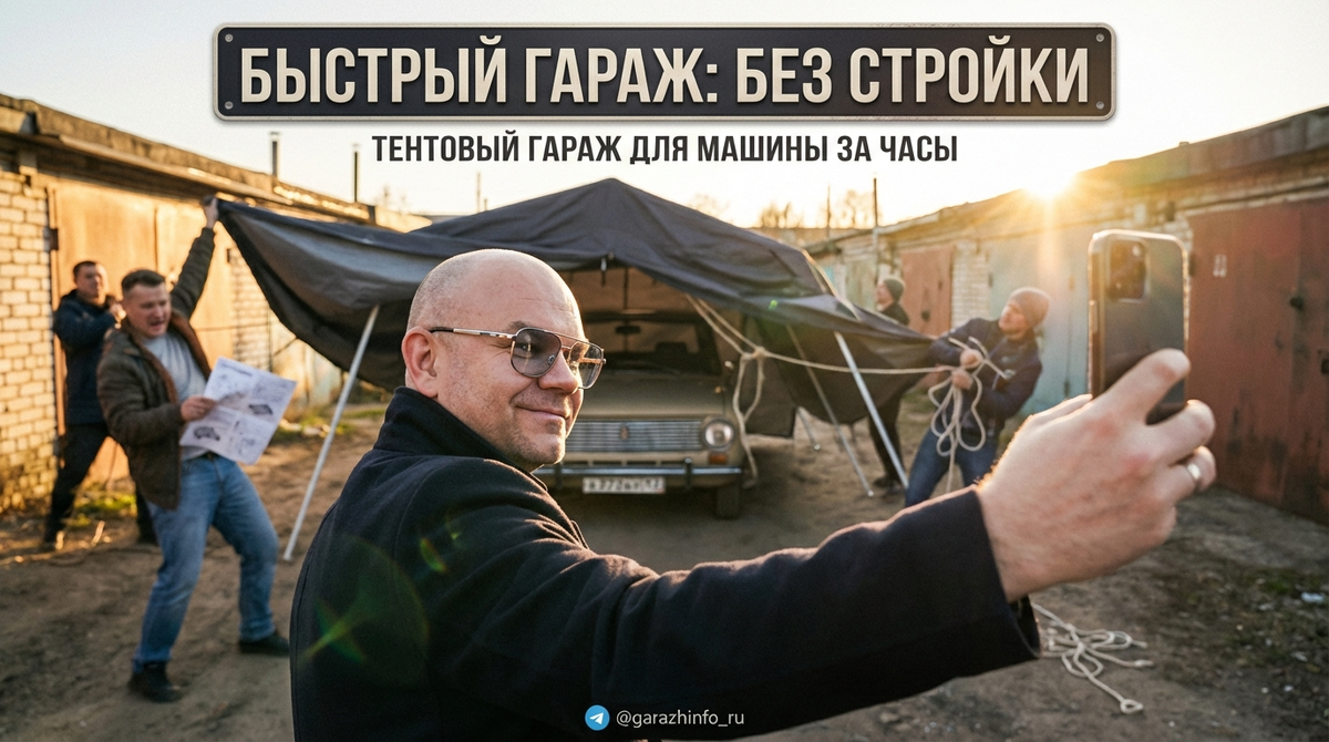    Удобный тентовый гараж для вашего авто, собранный своими руками. Zero8