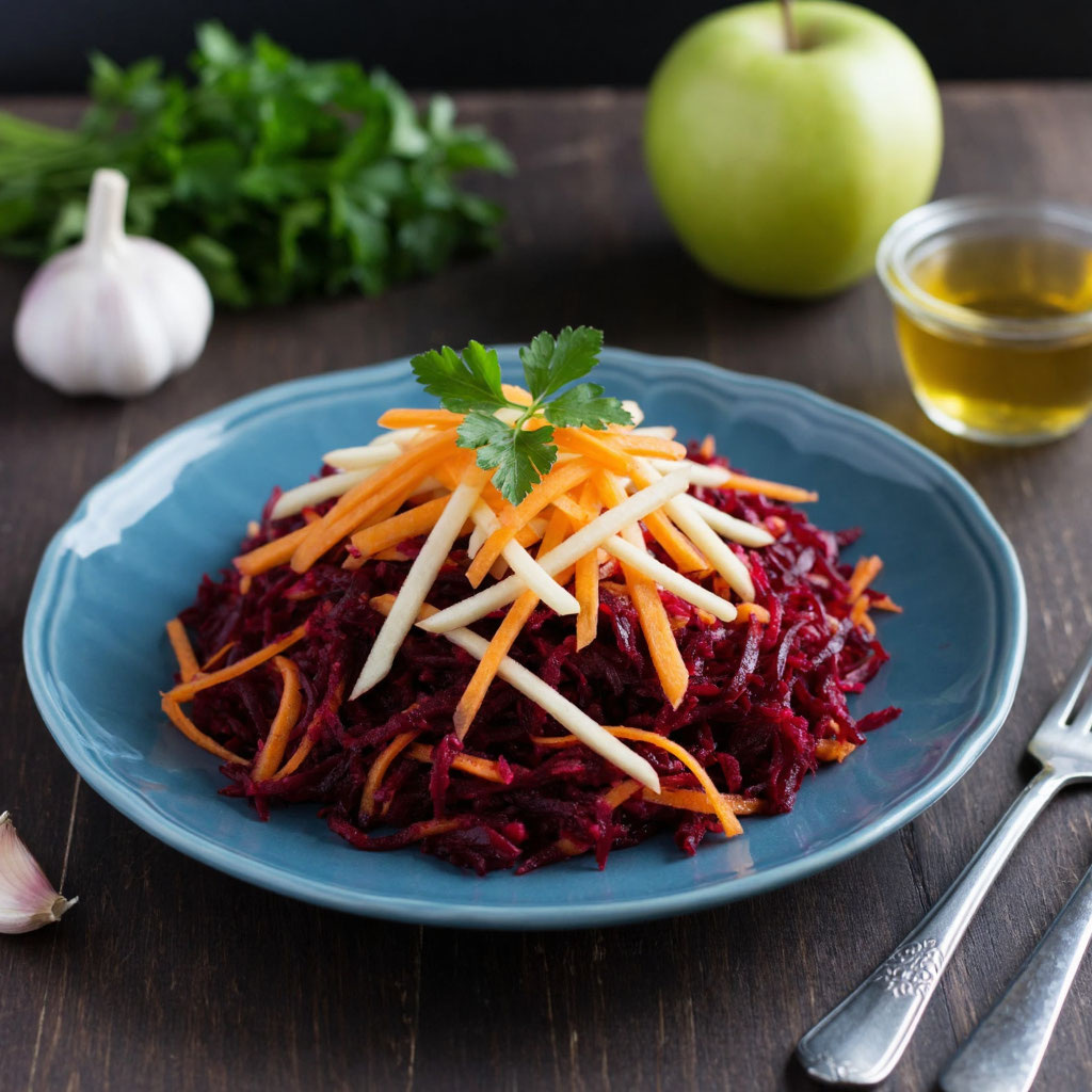 Витаминный салат из свёклы, моркови и яблока: лёгкий и полезный рецепт 🥗