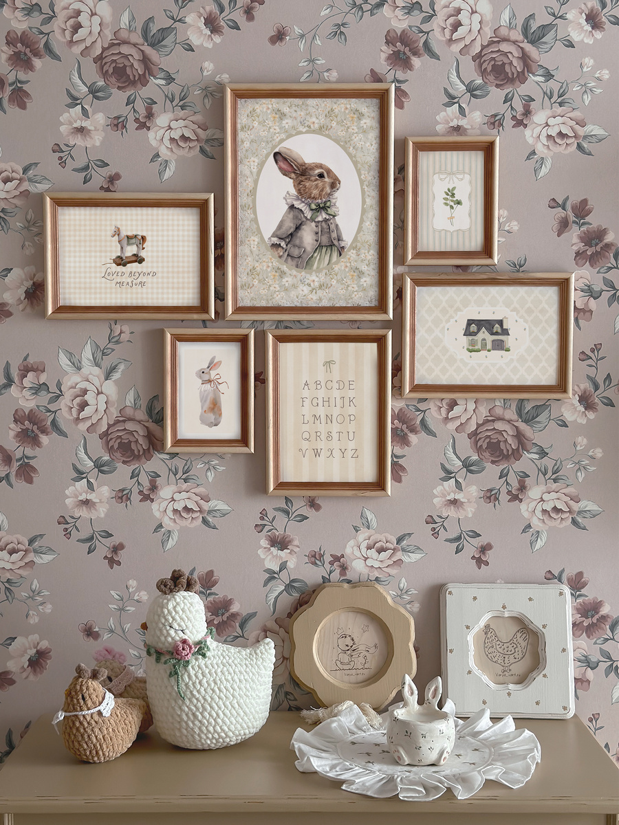 Сет постеров в ретро стиле «Винтажный зайчик»