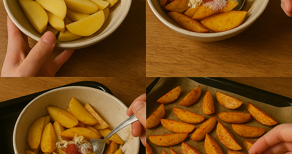 Запечённая картошка с чесноком и паприкой.