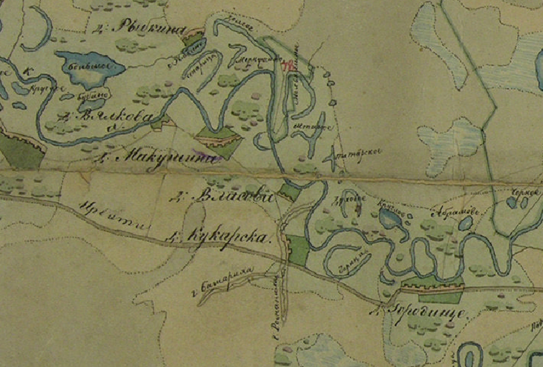 План Генерального Межевания Екатерины II . Фрагмент.