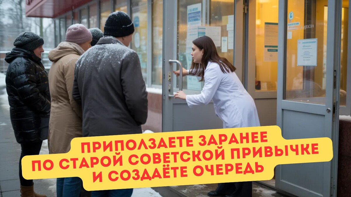 А я специально прихожу за 15 минут до приёма, чтобы не опоздать!