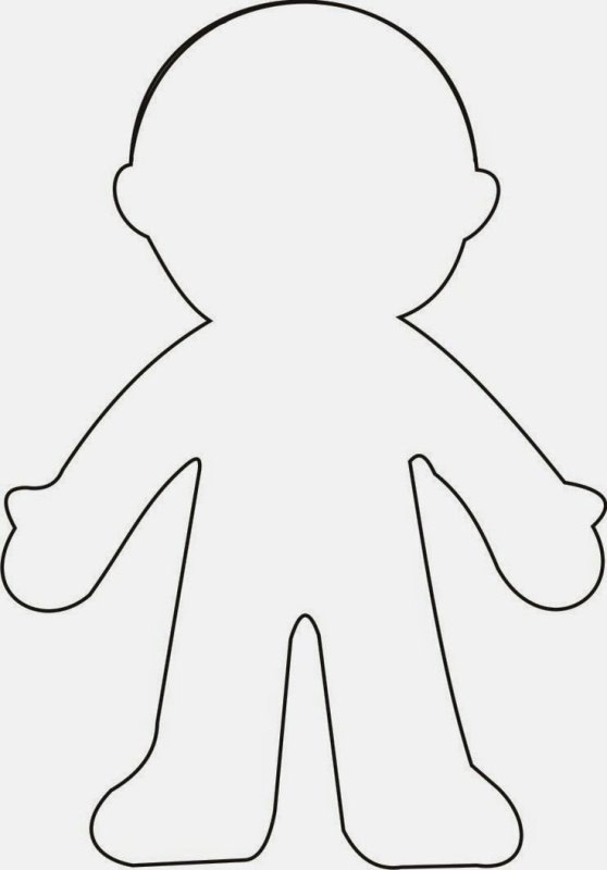 Выкройка куклы одной деталью