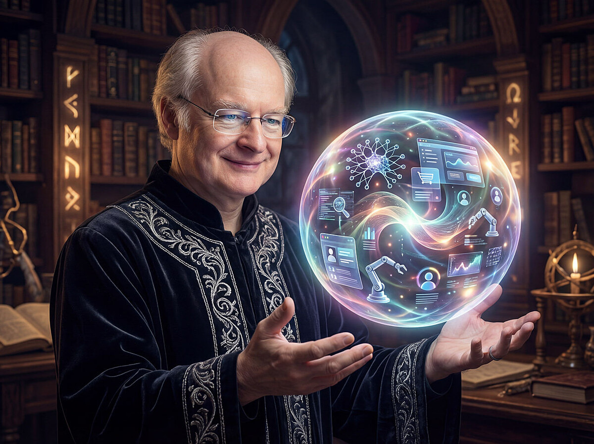 Let’s peek into Jakob’s crystal ball to see what’s ahead for 2026. (Nano Banana Pro)