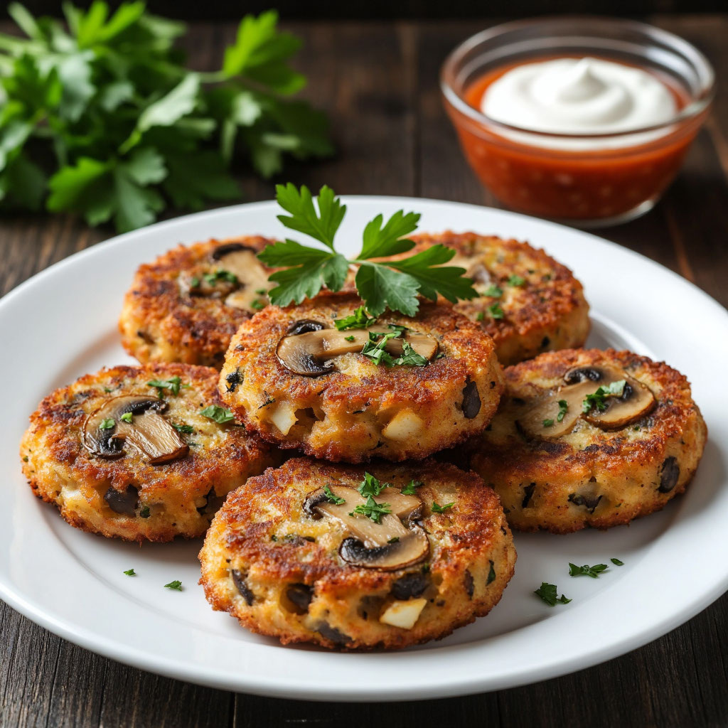 Куриные оладьи с сыром и грибами: сочное блюдо за 30 минут 🍴