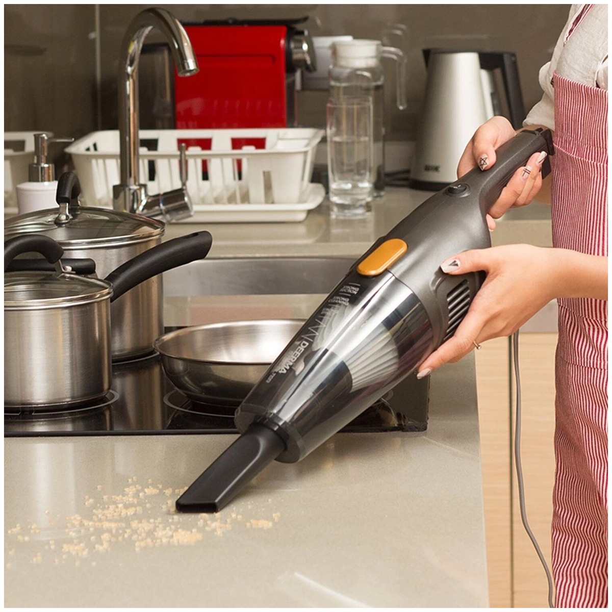 Вертикальный пылесос Deerma DX115C с фильтром тонкой очистки, для сухой уборки