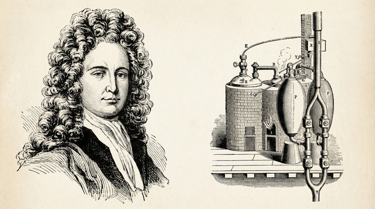  Томас Севери со своим насосом