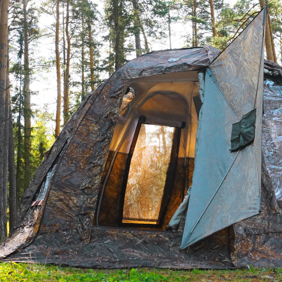 Палатка УП-2 Люкс с распашной дверью и арочными входами