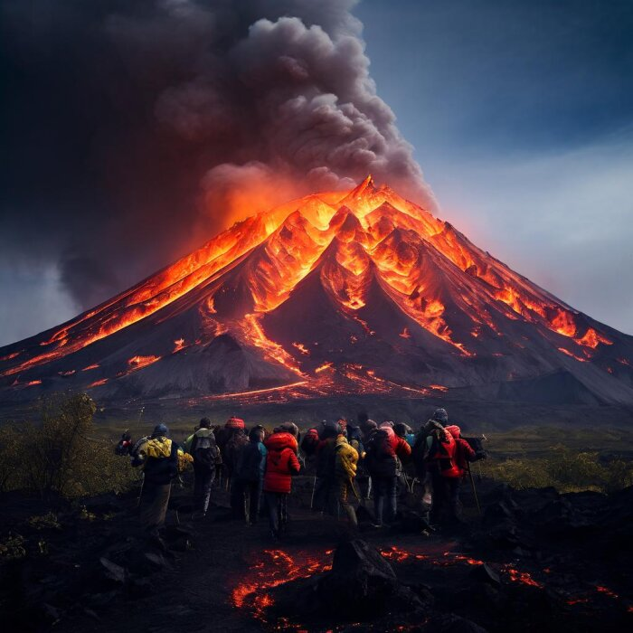 Ценой за любование вулканами Камчатки нередко становится жизнь / изображение сгенерировано нейросетью flyvi.io 