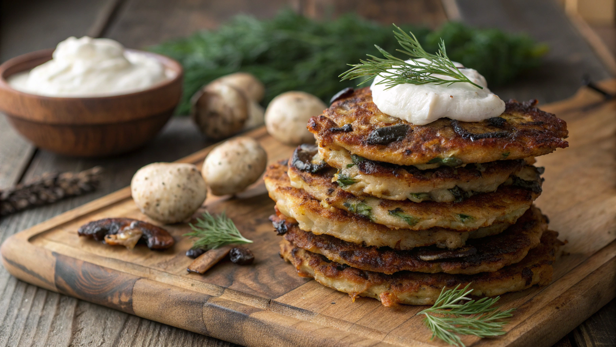 Драники с грибами