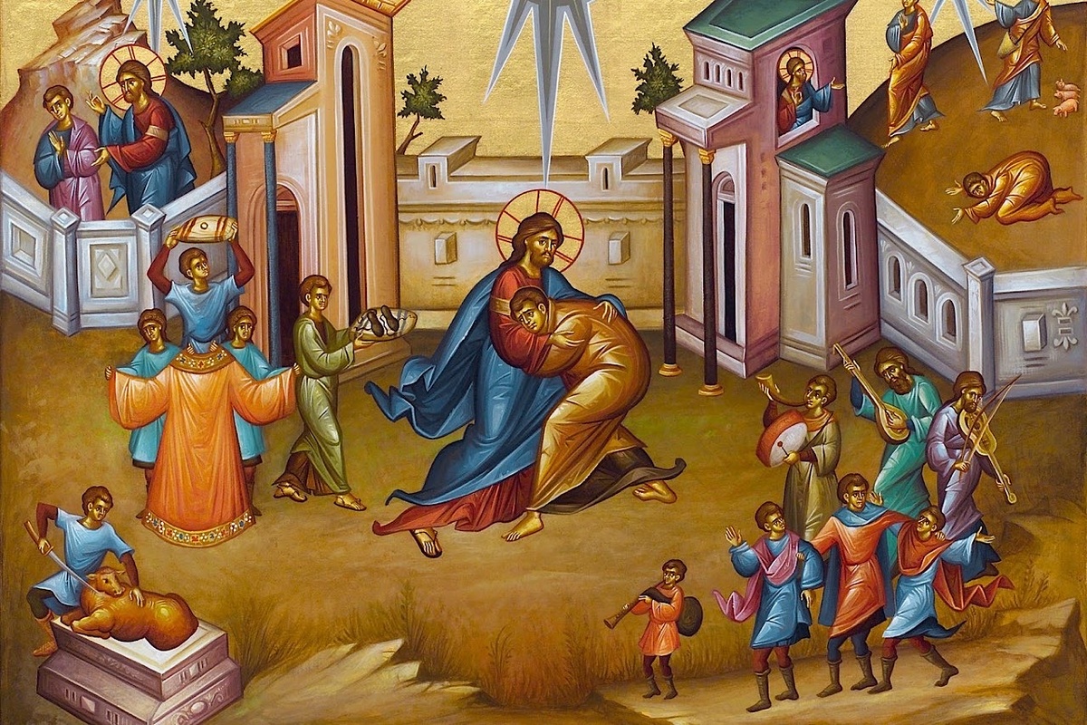 В качестве иллюстрации икона "Неделя о блудном сыне", взятая с сайта Тверской митрополии Русской Православной Церкви (оригинал по ссылке: https://tvereparhia.ru/news/sermons/nikogda-ne-pozdno-vernutsja-domoj/)