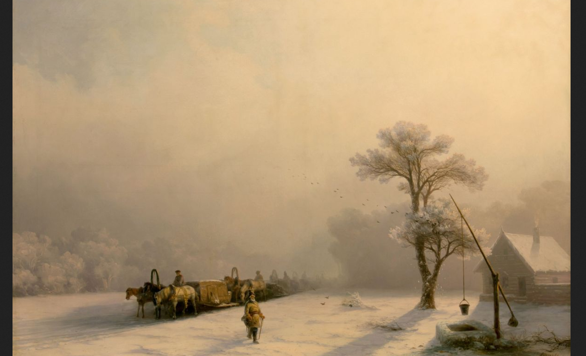 Иван Айвазовский. "Зимний обоз в пути ("Караван золота")", 1857