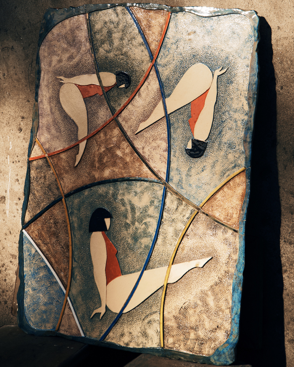 "Гимнастика", панно, керамика, DirtyHands