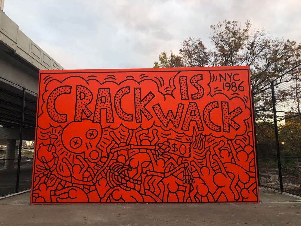 Кит Харинг, настенный уличный рисунок (1986)