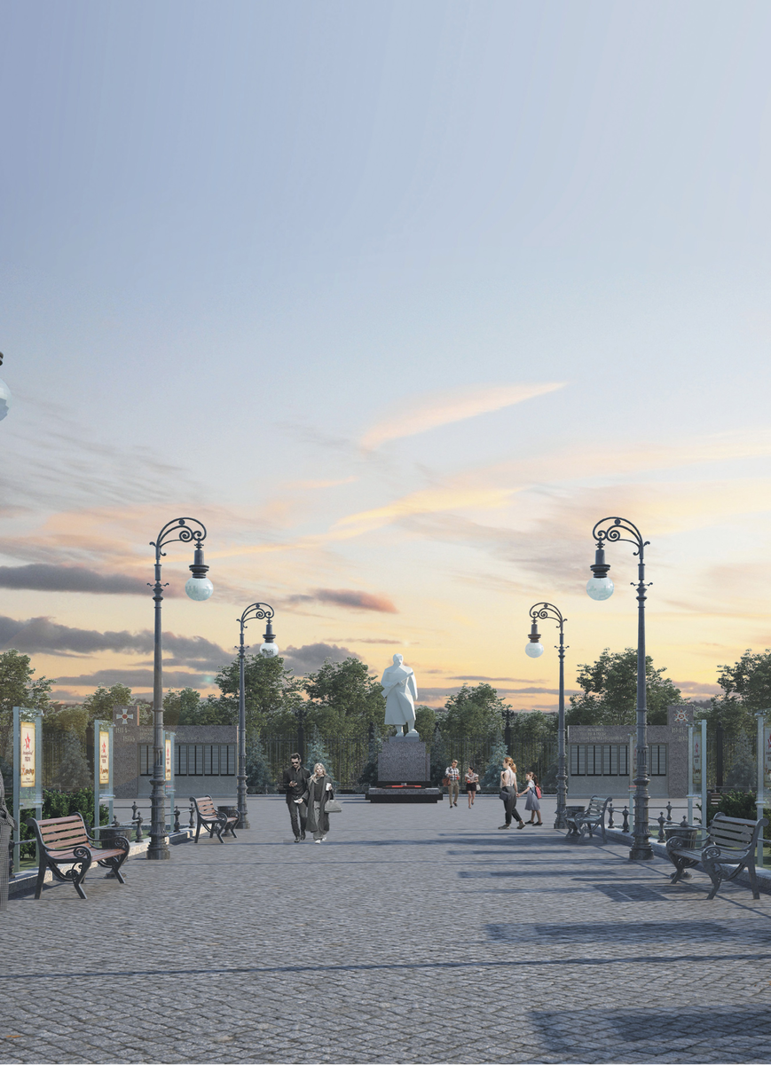 Парк Победы в Дивееве. Главная аллея
