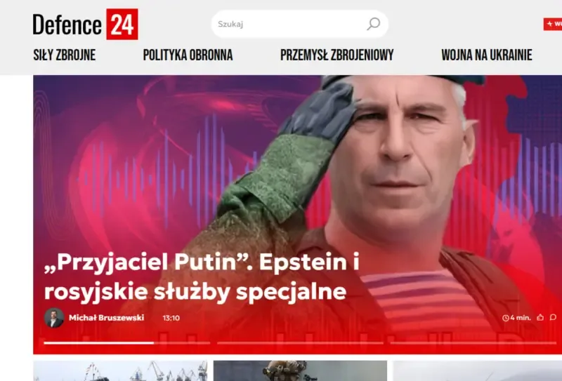 Ради привязки Эпштейна к России европейские медиа активно осваивают редакторы изображений
Фото:
Обложка польского милитари-издания Defence 24