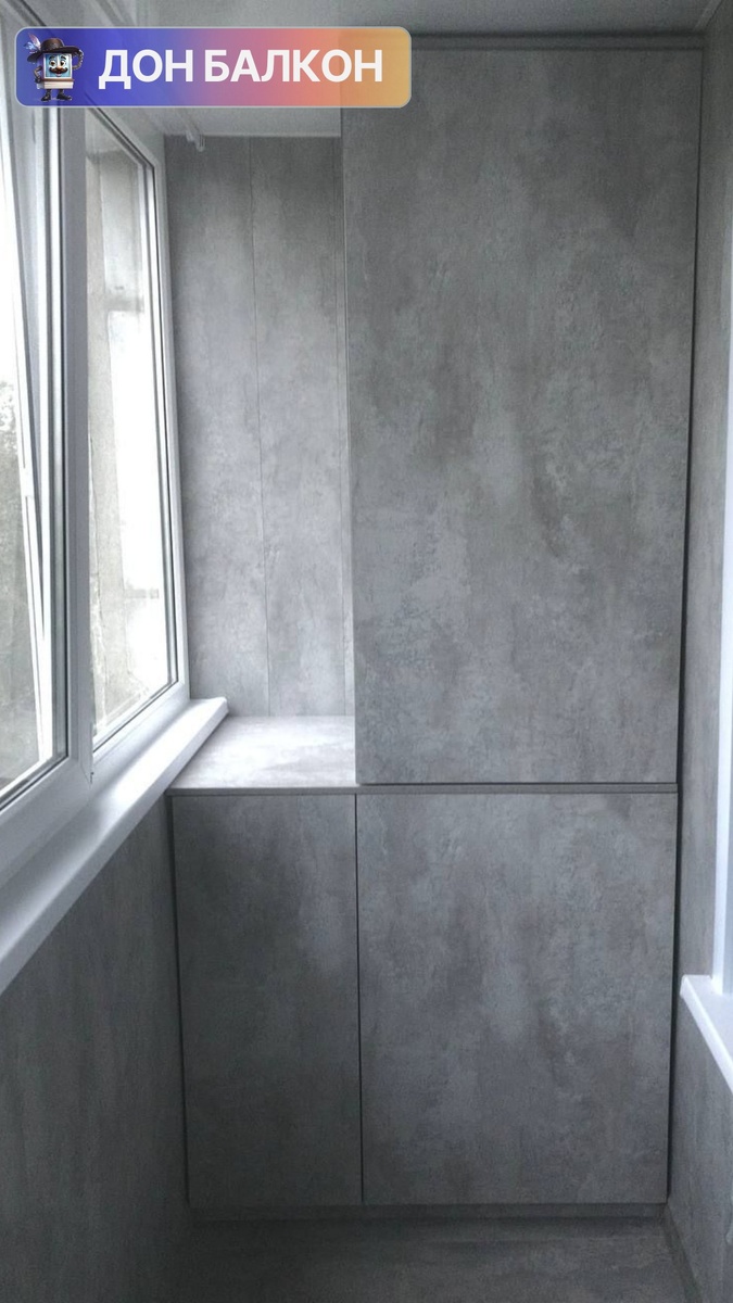 Шкаф на балкон из МДФ от компании Дон Балкон +7 (342) 299-99-66	