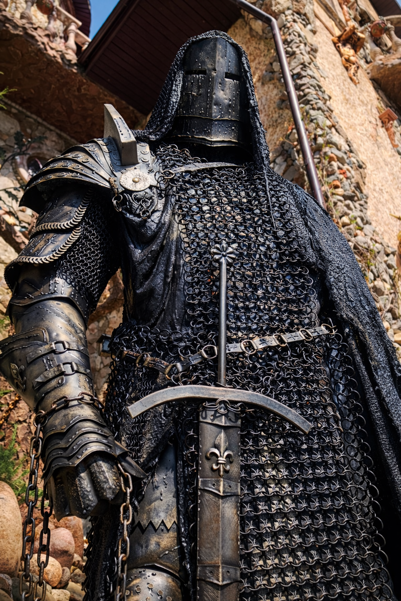 Железный рыцарь в доспехах // Арт-объект для ресторана.