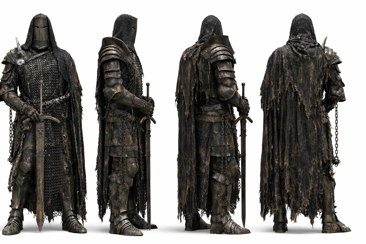 "Железный рыцарь в доспехах" - изделие из металла, выполненное на заказ, 100% ручная работа.