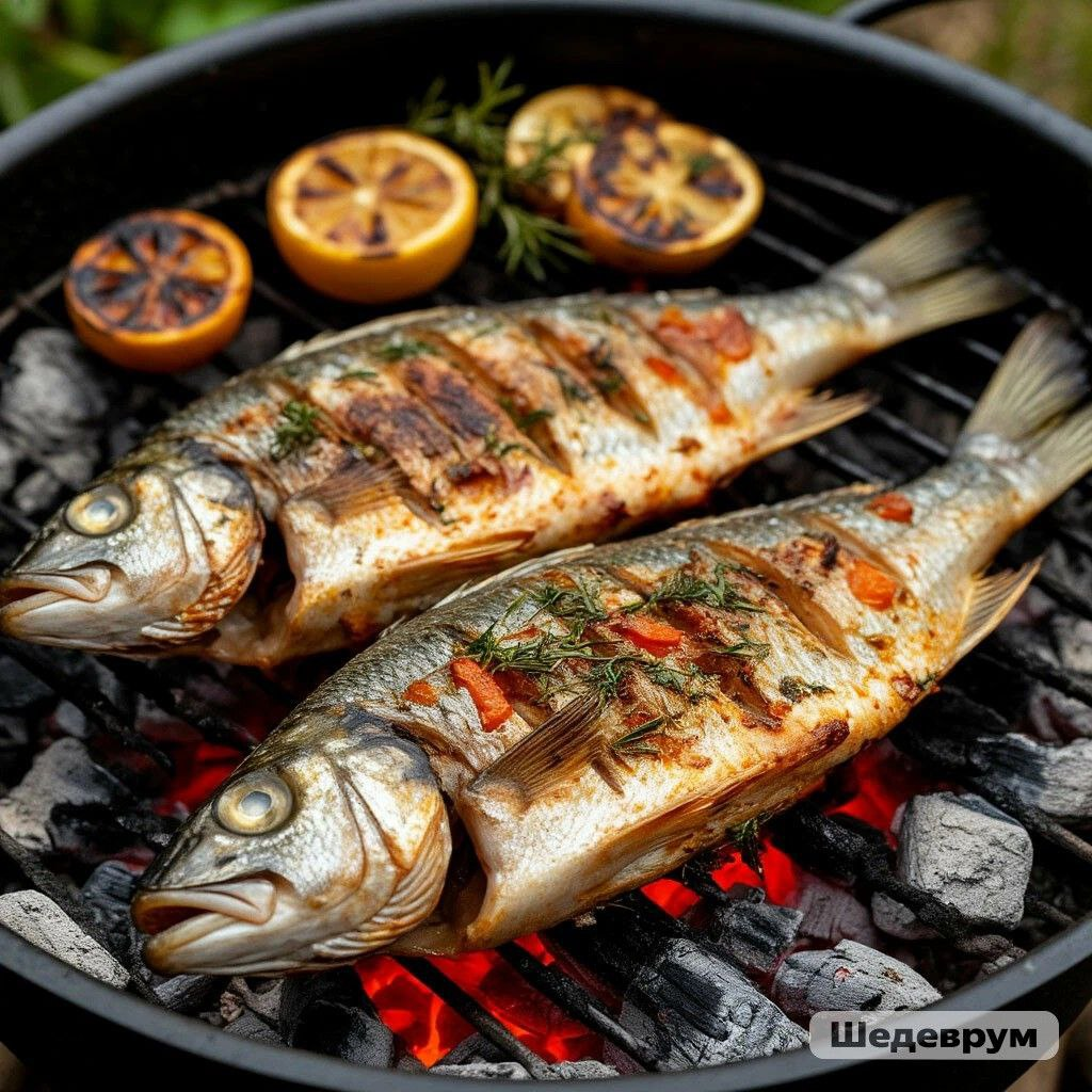 рыба на углях