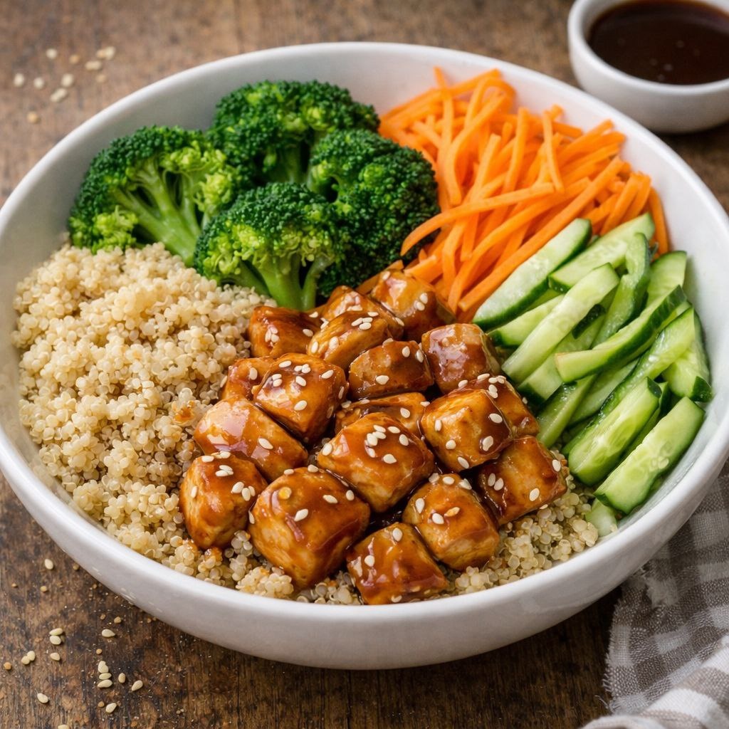 Курица терияки с киноа и овощами