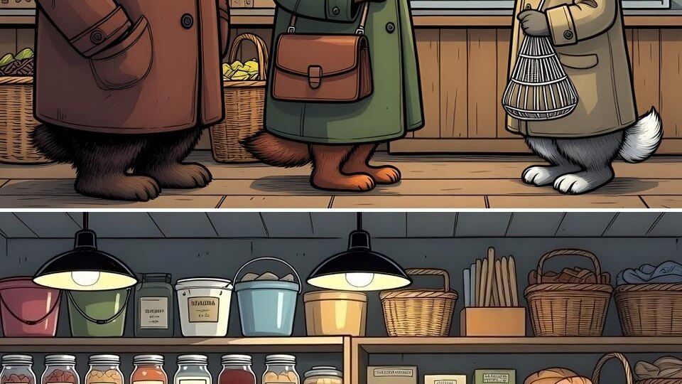 Тест на внимание. Лесная лавка с секретами. 8 отличий.