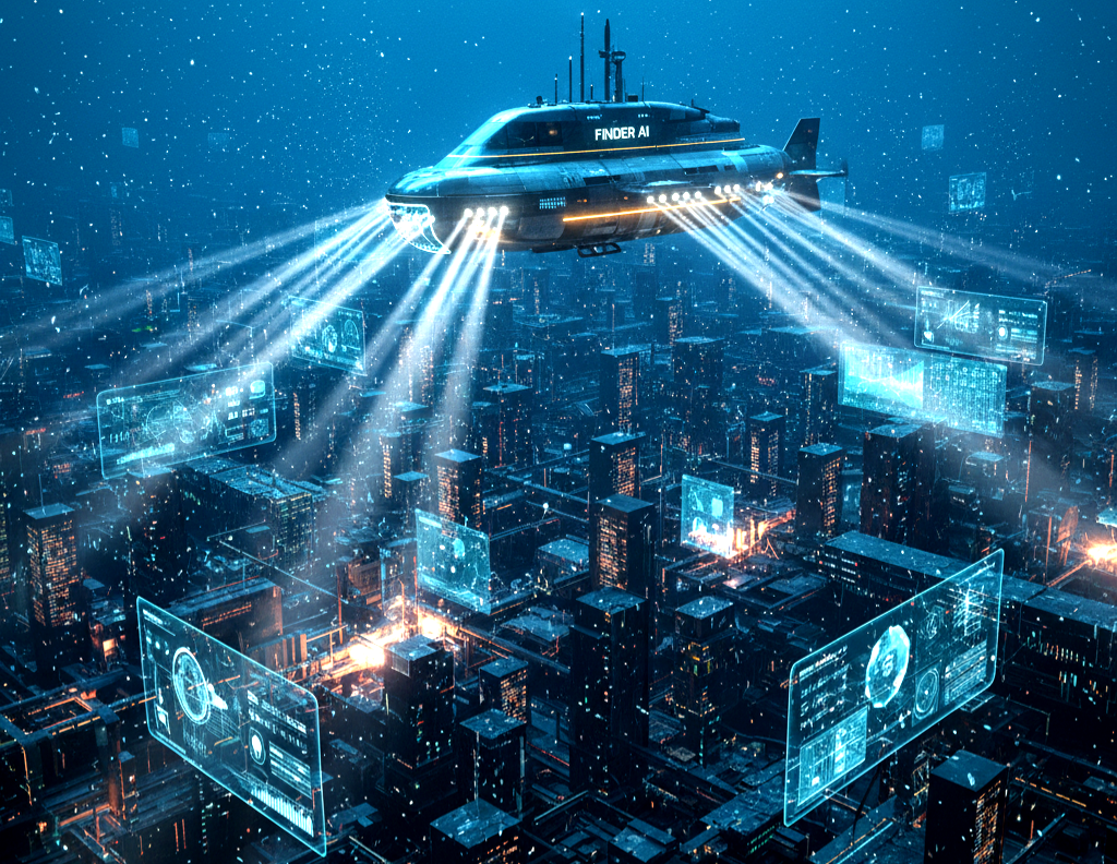 Глубокое исследование с помощью FinderAI составляет 6 глав, не менее 60 поисковых запросов и не менее 100 ссылок.