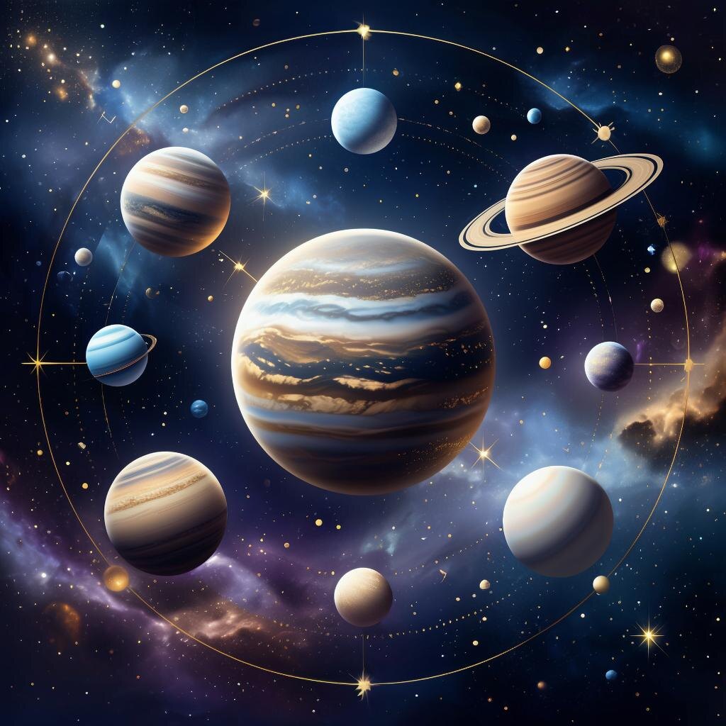 Планеты. Иллюстрация сгенерирована нейросетью