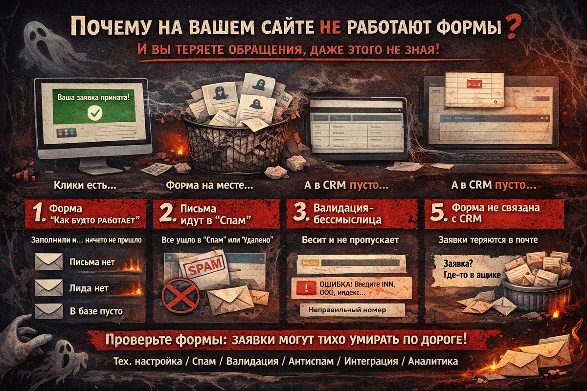 Почему на вашем сайте не работают формы заявок