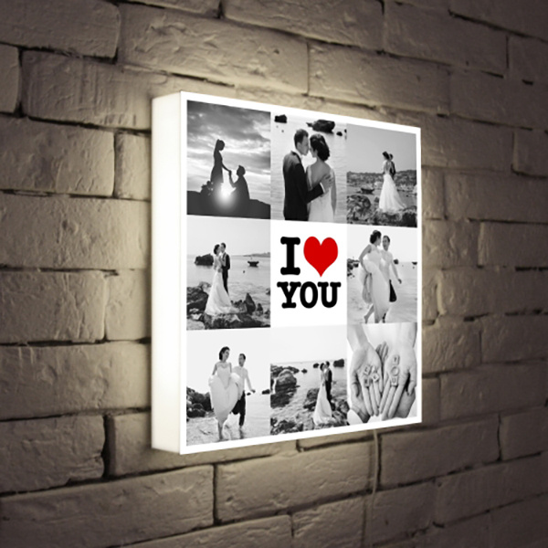 Светильник с Вашим фото «I love you»