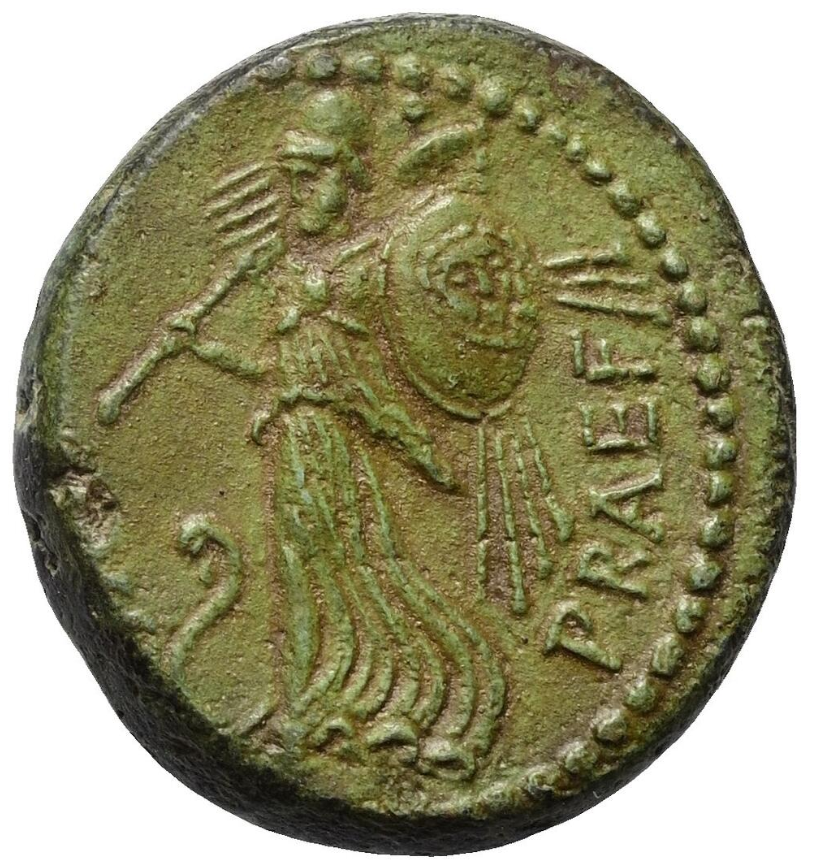 Монета из бронзы Юлия Цезаря, реверс