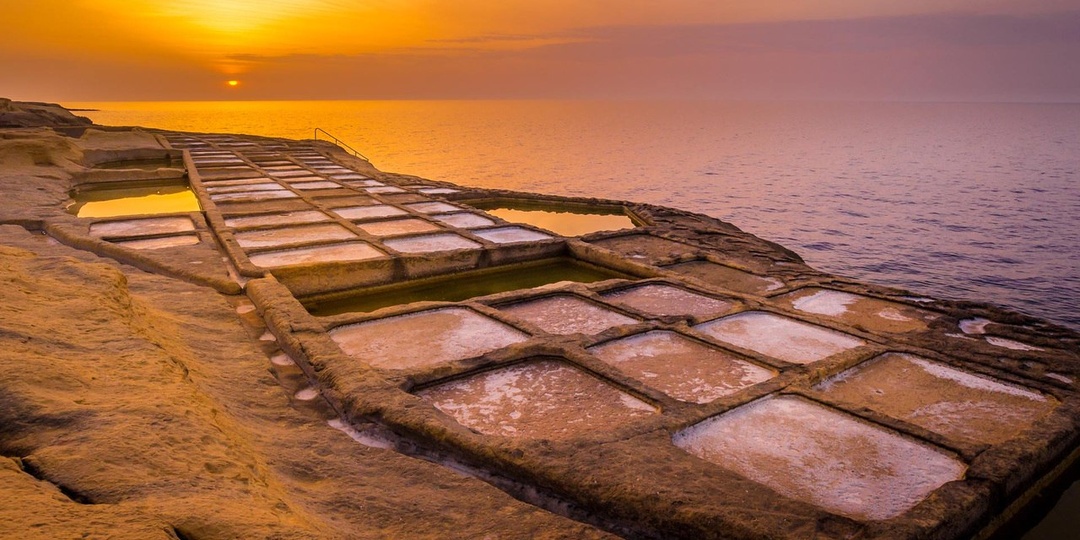 🌊 Соляные испарительные пруды на острове Гозо, Мальта