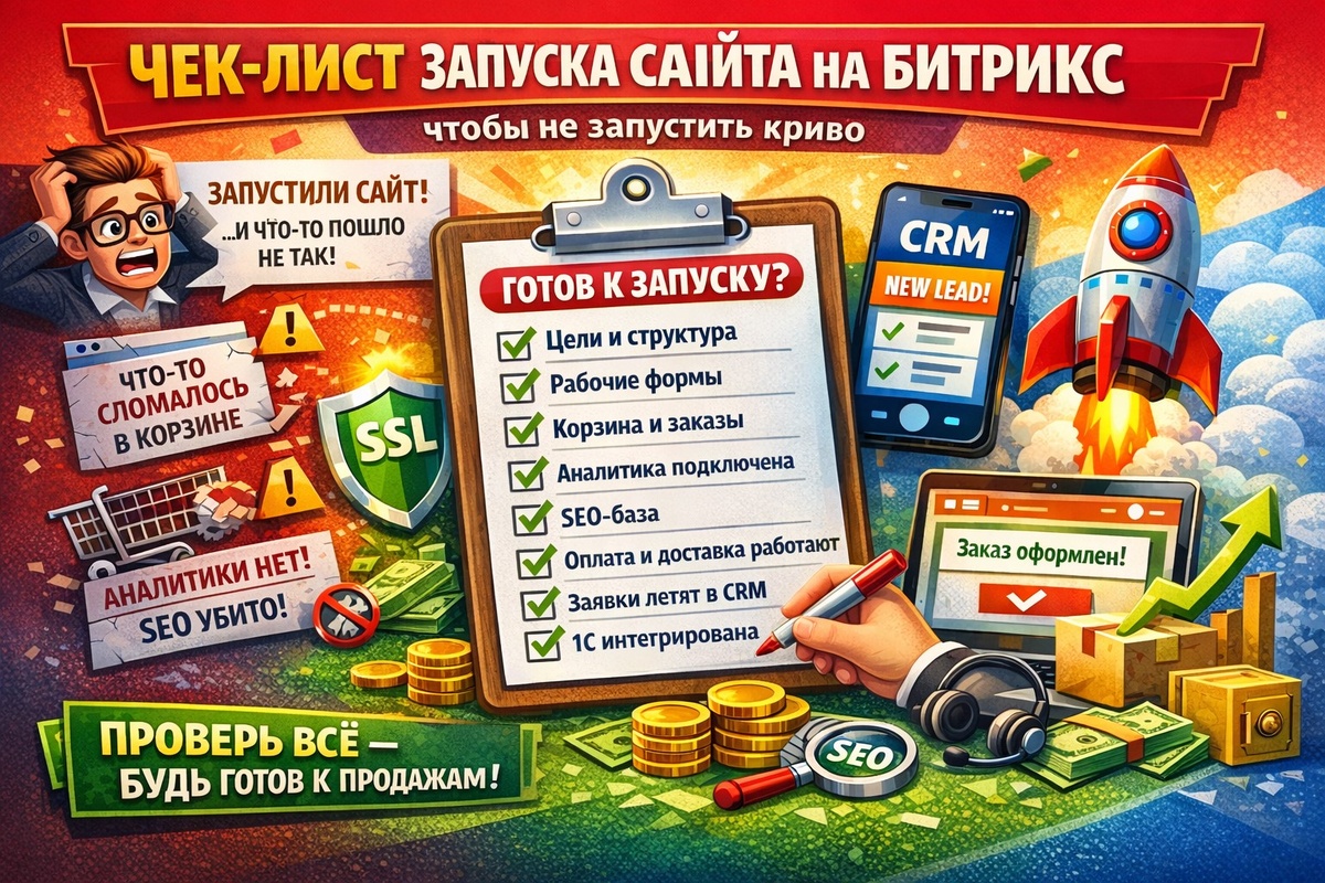 Чек-лист для запуска нового сайта на Битрикс