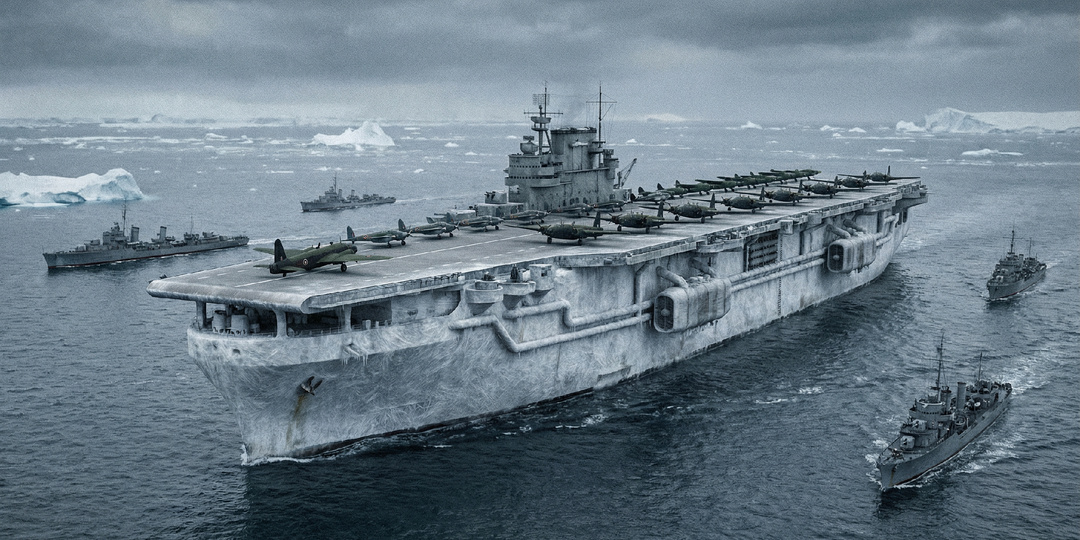 Авианосец из 12 метров льда: в него стреляли, и пуля рикошетом улетела по комнате