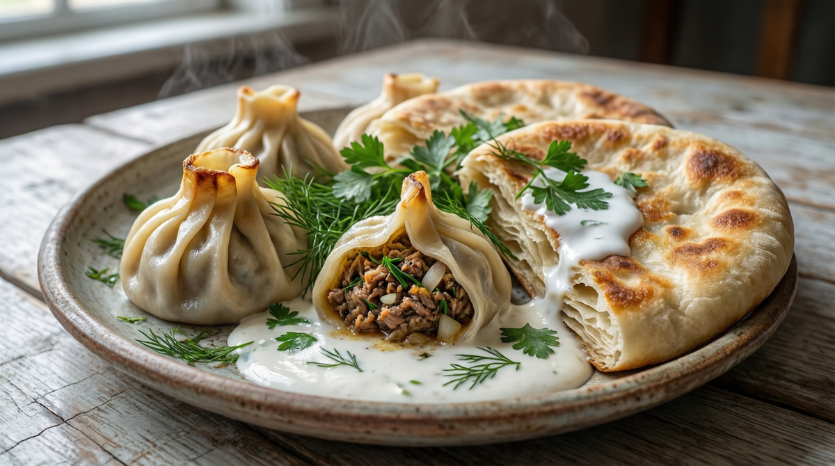 Ханум с йогуртовым соусом