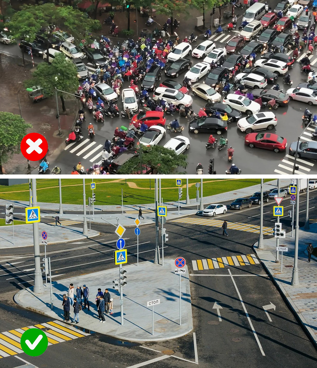 Хаотичность и организованность на дороге и прилегающих территориях