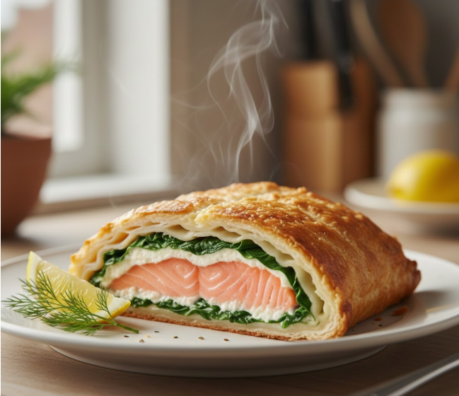 Семга в слоеном тексте