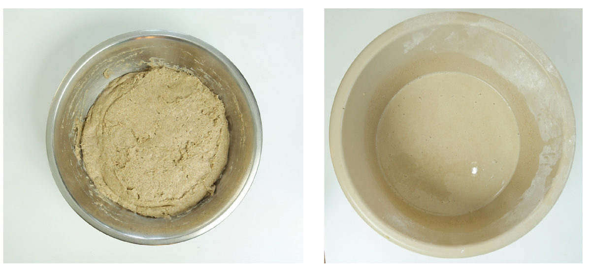 Закваска после ферментации, закваска, заверенная в воде (замес на 2 буханки по 900 гр)