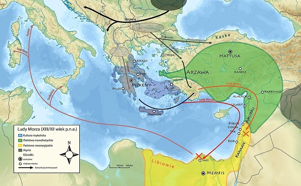 Вторжение «Народов моря». Карта стырена с сети.