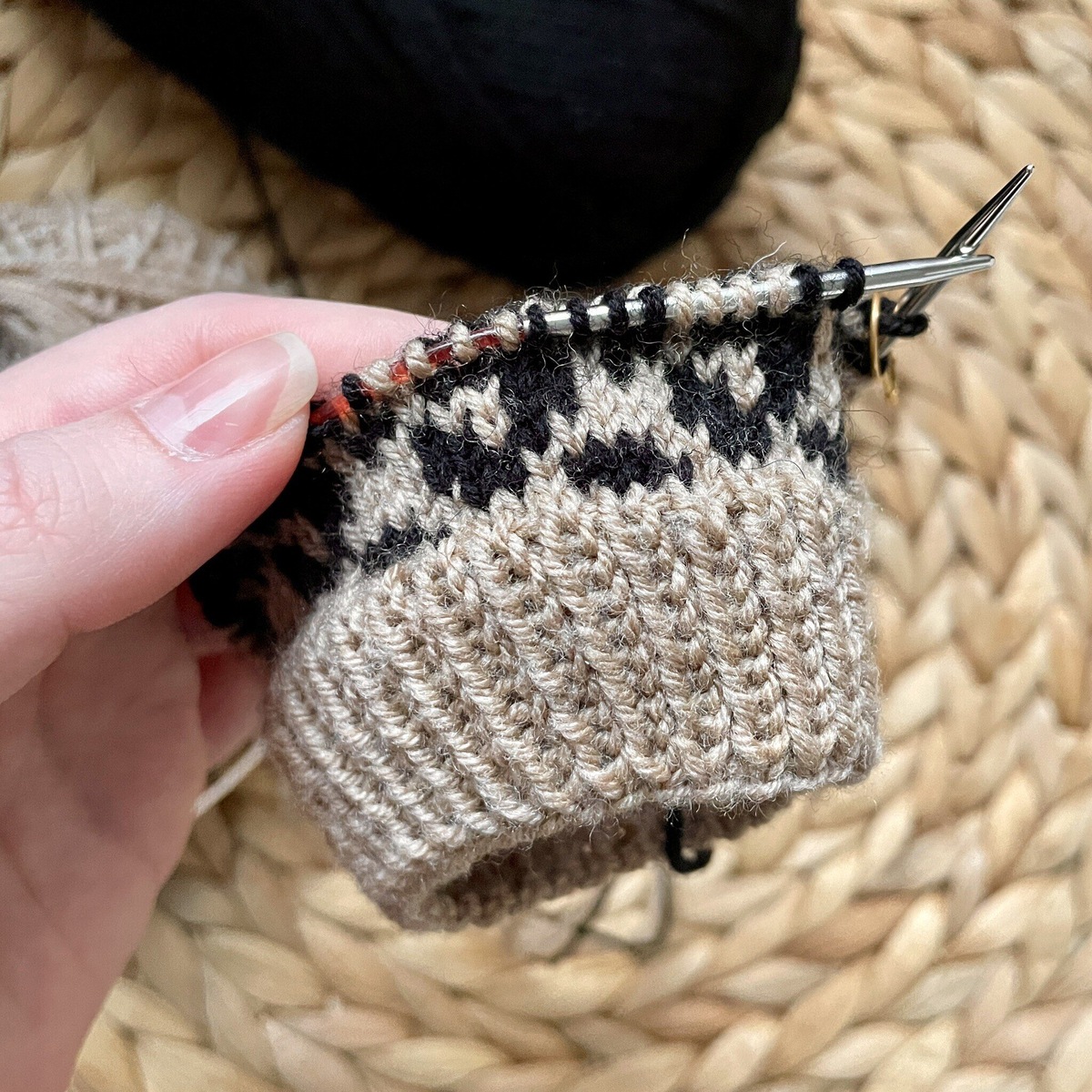 Короткие круговые спицы для жаккардовых носков