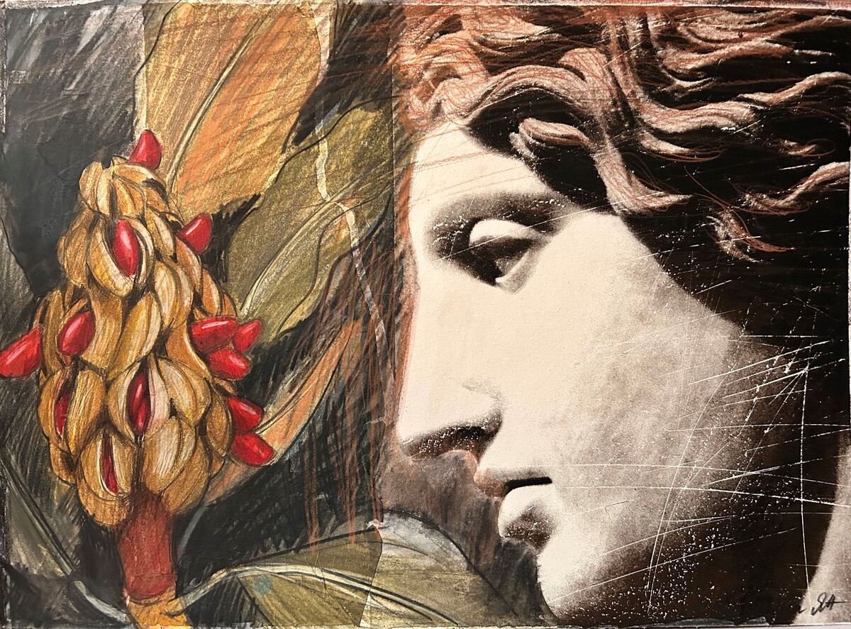 Татьяна Ян. Серия Магнолия в саду Гроттаферрата III. 2022. Картон, коллаж, смешанная техника. 49х67. Сourtesy of EMWG ©Татьяна Ян